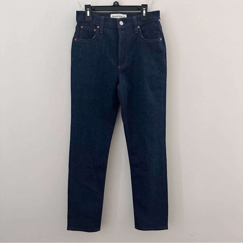 Denim Forum Yoko HR Slim Midnight Blue Straight Leg Jeans Size 25